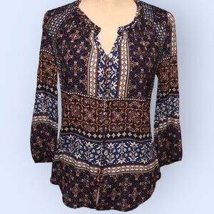 Pale Sky peasant style blouse , xs